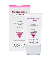 Aravia Professional SPF-20 Multifunctional CC Cream, Sand 02 - СС-крем защитный 50 мл