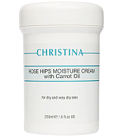 Christina Rose Hips Moisture Cream with Carrot Oil - Увлажняющий крем с маслом шиповника и морковным маслом 250 мл