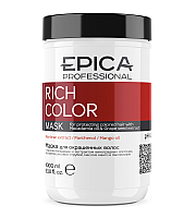Epica Professional Rich Color - Маска для окрашенных волос с маслами манго, макадамии и экстрактом виноградных косточек 1000 мл