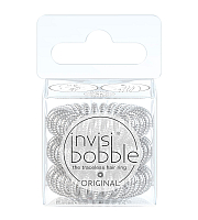 Invisibobble ORIGINAL Mother of Chrome - Резинка-браслет для волос, цвет мерцающее серебро 3 шт