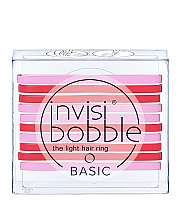 Invisibobble BASIC Jelly Twist - Резинка для волос, цвет красно-розовый 10 шт