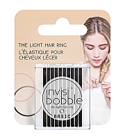 Invisibobble BASIC True Black - Резинка для волос, цвет черный 10 шт (с подвесом)