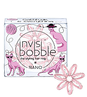 Invisibobble NANO Cattitude Is Everything! - Резинка-браслет для волос, цвет пудровый 3 шт
