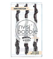 Invisibobble WAVER Pretty Dark - Заколка для волос (с подвесом), цвет коричневый 3 шт