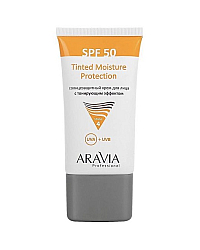 Aravia Professional Tinted Moisture Protection SPF 50 - Солнцезащитный крем для лица с тонирующим эффектом 50 мл