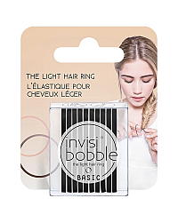 Invisibobble BASIC True Black - Резинка для волос, цвет черный 10 шт (с подвесом)