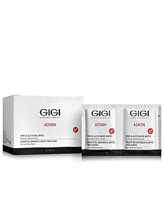 GIGI Acnon Triple Acid Rapid Wipes - Салфетки-пилинг трехкислотные 30 шт