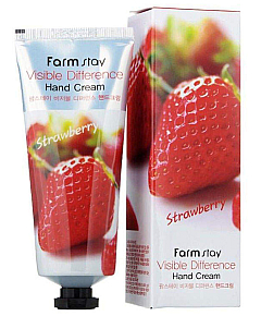FarmStay Visible Difference Hand Cream Strawberry - Крем для рук с экстрактом клубники 100 г