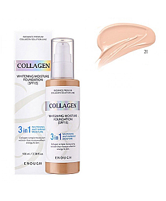 Enough Collagen Whitening Foundation 3 in 1 - Тональная основа с колагеном 21 тон 100 мл