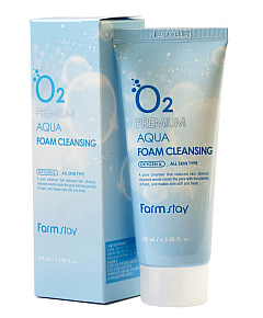 FarmStay Premium Aqua Foam Cleansing - Пенка очищающая с кислородом O2 100 мл