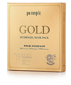 PETITFEE Gold Hydrogel Mask Pack - Маска для лица гидрогелевая c золотом 5*32 гр