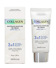 Enough Collagen 3 in 1 Whitening Moisture BB Cream - Многофункциональный осветляющий ВВ крем с морским коллагеном 50 мл