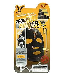 Elizavecca Black Charcoal Honey Deep Power Mask - Маска тканевая с древесным углем и медом 23 мл