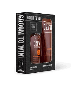 American Crew Classic (Daily Shampoo, Light Hold Styling Gel) - Подарочный набор для мужчин (Шампунь для ежедневного ухода, Гель слабой фиксации), 2*250 мл