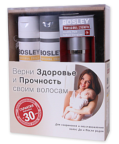 Bosley New Mom Kit - Набор для Мам (шампунь, кондиционер, уход) 150 мл + 150 мл + 30 мл