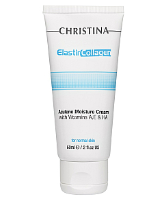 Christina Elastin Collagen Azulene Moisture Cream with Vit A, E & HA - Увлажняющий азуленовый крем с коллагеном и эластином для нормальной кожи 60 мл