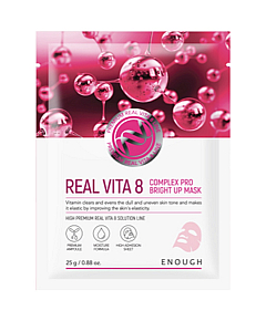 Enough Real Vita 8 Complex Pro Bright Up Mask - Маска тканевая с витаминами для сияния кожи 25 мл х 10 шт