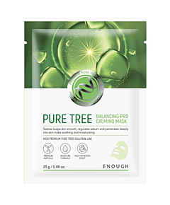 Enough Premium Pure Tree Balancing - Маска тканевая успокаивающая с экстрактом чайного дерева 25 мл х 10 шт
