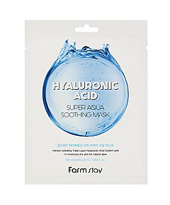 FarmStay Hyaluronic Acid Super Aqua Soothing Mask - Маска тканевая с гиалуроновой кислотой 25 мл