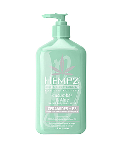 Hempz Beauty Actives Cucumber and Aloe Moisturizer - Молочко для тела с церамидами и В3 Огурец и Алое 500 мл