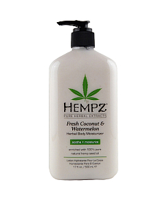 Hempz Fresh Coconut and Watermelon Herbal Moisturizer - Молочко для тела увлажняющее Кокос и Арбуз 500 мл