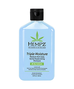 Hempz Triple Moisture Replenishing Shampoo - Шампунь растительный Тройное увлажнение 250 мл 
