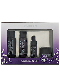 Mizon Collagen Miniature Set - Набор: эмульсия, тонер, крем для глаз, крем для лица 4 предмета