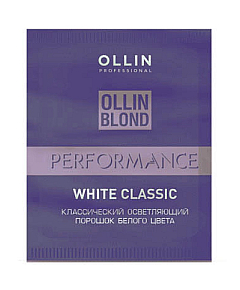 Ollin Blond Performance White Blond Powder - Классический осветляющий порошок белого цвета 30 г