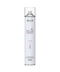 Ollin Style Flexible Hold Hairspray - Лак для волос эластичной фиксации 450 мл