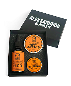 Aleksandrov Beard Kit №01 (Oil Sunrise, Balm Sunrise, Wax Mild Sunrise) - Набор для бороды