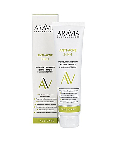 Aravia Laboratories Anti-acne 3-in-1 - Крем для умывания + скраб + маска с АНА-кислотами 100 мл