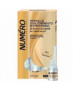 Brelil Numero Nourishing Vials With Shea Butter - Питательное средство с маслом карите для сухих волос в ампулах 6х12 мл