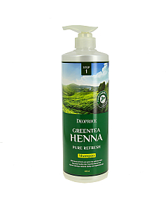 Deoproce Greentea Henna Pure Refresh Shampoo - Шампунь для волос с зеленым чаем и хной 1000 мл
