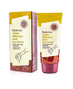 FarmStay Visible Difference Snail Sun Cream SPF50 PA+++ - Солнцезащитный крем с муцином улитки 70г