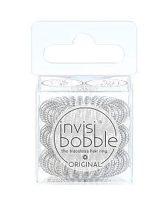 Invisibobble ORIGINAL Mother of Chrome - Резинка-браслет для волос, цвет мерцающее серебро 3 шт