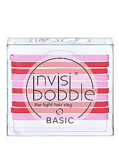 Invisibobble BASIC Jelly Twist - Резинка для волос, цвет красно-розовый 10 шт