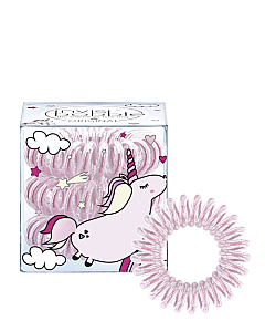Invisibobble ORIGINAL Unicorn Elly - Резинка для волос, цвет прозрачный с розовым 3 шт
