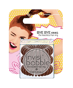 Invisibobble ORIGINAL Pretzel Brown - Резинка-браслет для волос, цвет коричневый 3 шт (с подвесом)