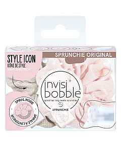 Invisibobble SPRUNCHIE Nordic Breeze Go with the Floe - Резинка-браслет для волос, цвет розовый/бежевый 2 шт