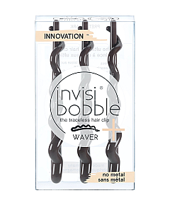 Invisibobble WAVER Pretty Dark - Заколка для волос (с подвесом), цвет коричневый 3 шт
