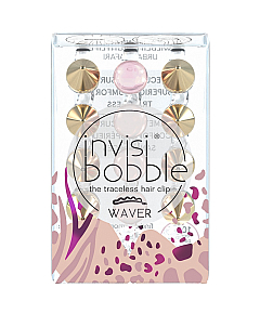 Invisibobble WAVER Wildlife Nightlife - Заколка для волос, цвет золотой/розовый 3 шт