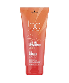 Schwarzkopf Bonacure Clean Sun Protect Shampoo Hair and Body - Шампунь для кожи головы, волос и тела 3-в-1 200 мл