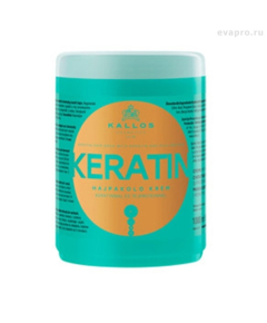 KALLOS KJMN MASK. KERATIN HAIR MASK WITH KERATIN AND MILK PROTEIN / Маска для волос с кератином и молоч. белком, 1000м 