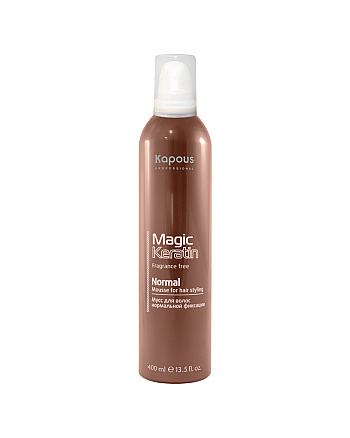 Kapous Professional Mousse for Hair Styling Normal Fixation - Мусс для укладки волос нормальной фиксации с кератином 400 мл  - hairs-russia.ru