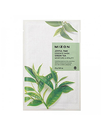 Mizon Joyful Time Essence Mask Green Tea - Маска тканевая с экстрактом зелёного чая 23 г - hairs-russia.ru
