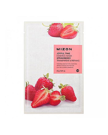 Mizon Joyful Time Essence Mask Strawberry - Маска тканевая для лица с экстрактом клубники 23 г - hairs-russia.ru
