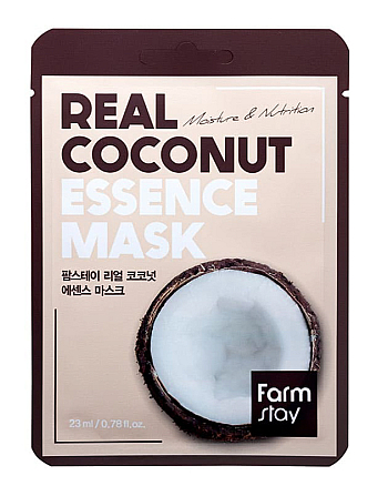 FarmStay Real Coconut Essence Mask - Маска тканевая для лица с кокосом 23 мл - hairs-russia.ru