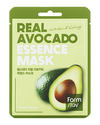 FarmStay Real Avocado Essence Mask - Маска тканевая для лица с экстрактом авокадо 23 мл - hairs-russia.ru