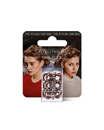 Invisibobble NANO Pretzel Brown - Резинка-браслет для волос (с подвесом) - hairs-russia.ru