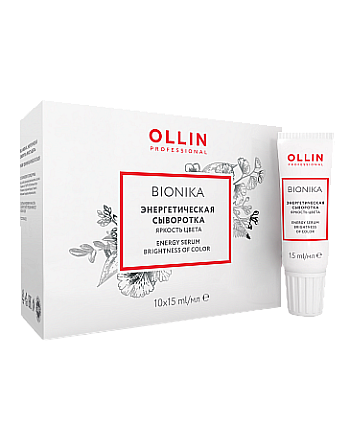 Ollin BioNika Energy Serum For Colored Hair - Энергетическая сыворотка для окрашенных волос Яркость цвета 10х15 мл  - hairs-russia.ru
